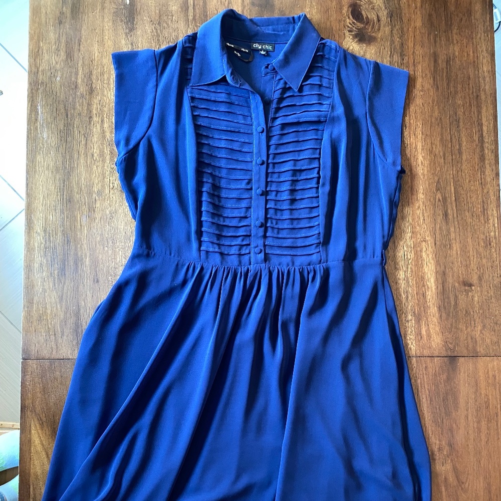 Navy blue swing dress City Chic 1X